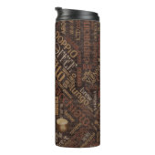 Kaffee auf Burlap Word Cloud Brown ID283 Thermosbecher (Nach rechts gedreht)