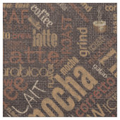 Kaffee auf Burlap Word Cloud Kastanien ID283 Stoff (Nahaufnahme)