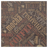 Kaffee auf Burlap Word Cloud Kastanien ID283 Stoff (Muster)