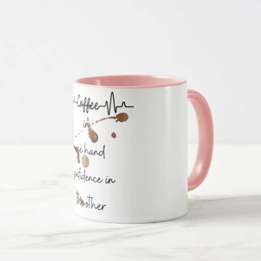 Kaffee auf der einen Seite Vertrauen in die andere Tasse (VorderseiteRechts)