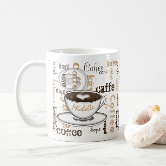 Kaffee auf der ganzen Welt Kaffeetasse (Mit Donut)