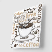 Kaffee auf der ganzen Welt Quadratische Wanduhr (Winkel)