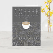 Kaffee-auf der ganzen Welt Sprachen Karte (Gelbe Blume)