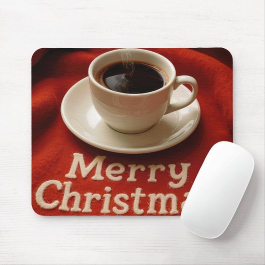 Kaffee auf einer fröhlichen Weihnachtsdecke Mousepad (Mit Mouse)