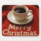 Kaffee auf einer fröhlichen Weihnachtsdecke Mousepad (Vorne)