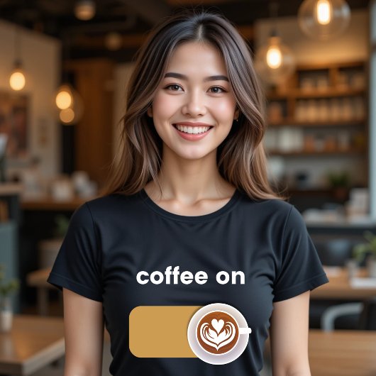 Kaffee auf sonniges Essen T-Shirt