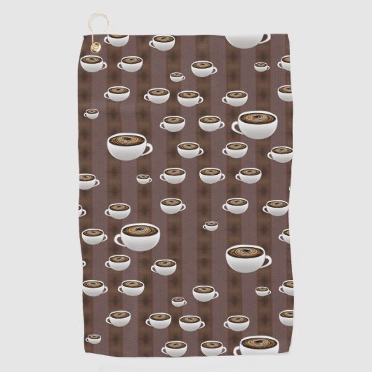 Kaffee auf Streifen Golfhandtuch (Vorderseite)