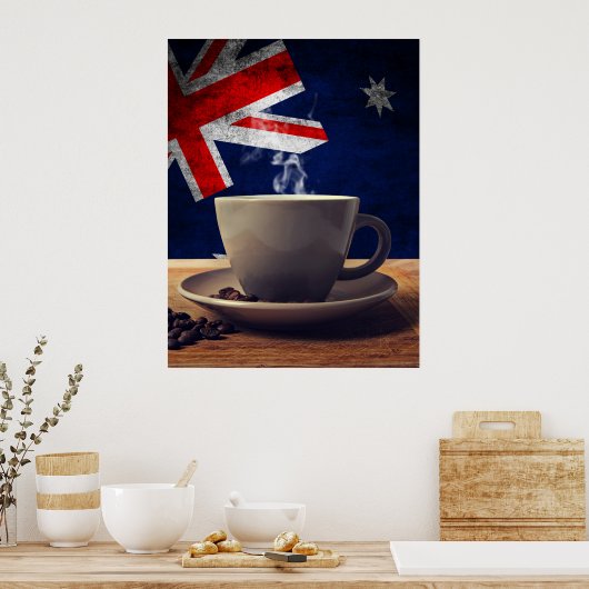 Kaffee aus Australien Poster (Küche)