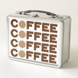 Kaffee aus Kaffeebohnen und Getränken Metall Brotdose