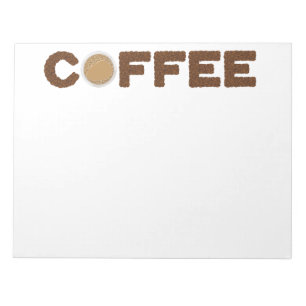 Kaffee aus Kaffeebohnen und Getränken Notizblock