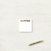 Kaffee aus Kaffeebohnen und Getränken Post-it Klebezettel (Auf Schreibtisch)