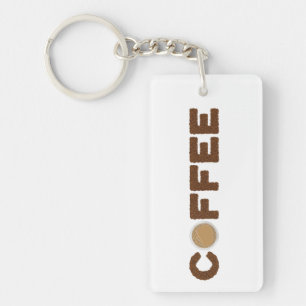 Kaffee aus Kaffeebohnen und Getränken Schlüsselanhänger