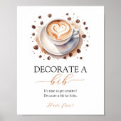 Kaffee-Baby-Dusche Dekorieren ein Bib-Zeichen Poster (Vorne)