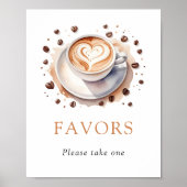 Kaffee Baby Dusche Favorit Party Papier-Zeichen Poster (Vorne)