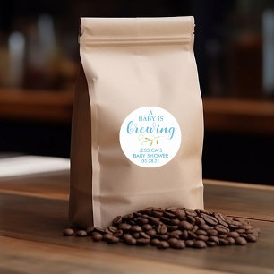 Kaffee Baby Dusche Grüne Gefallen Runder Aufkleber