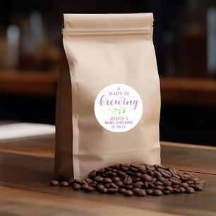 Kaffee Baby Dusche Grüne Gefallen Runder Aufkleber