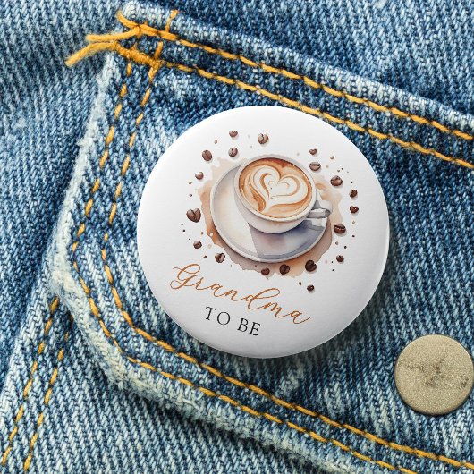 Kaffee Baby Dusche Oma zum Knopf Button