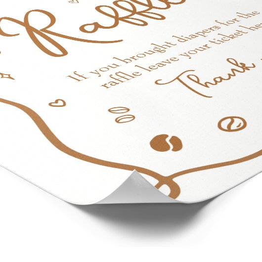 Kaffee Baby Dusche Windelwanne Poster (Ecke)