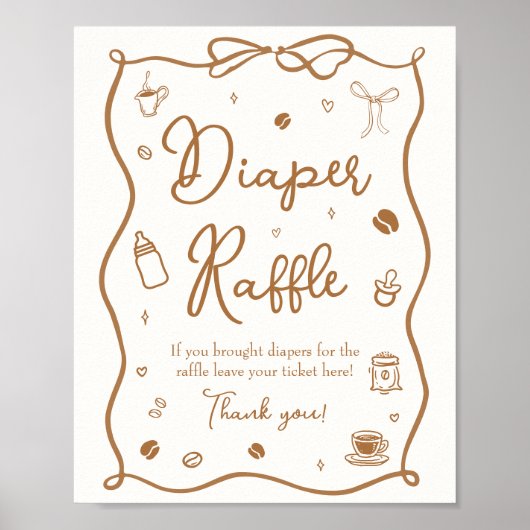 Kaffee Baby Dusche Windelwanne Poster (Vorne)