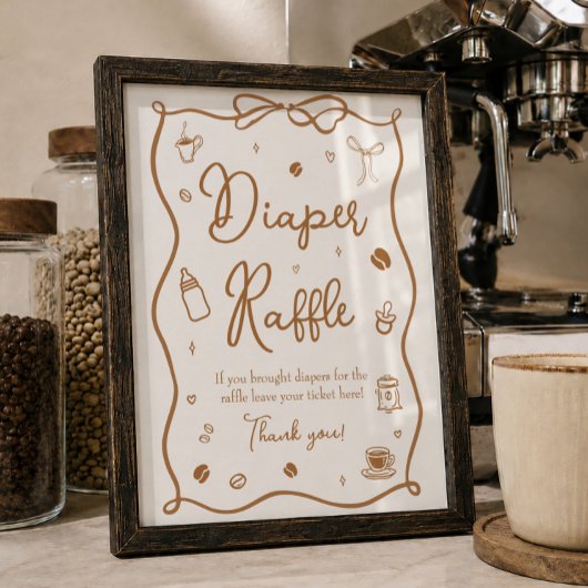 Kaffee Baby Dusche Windelwanne Poster