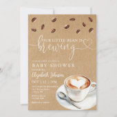 Kaffee-Baby-Shower-Foto-QR-Code Einladung (Vorderseite)