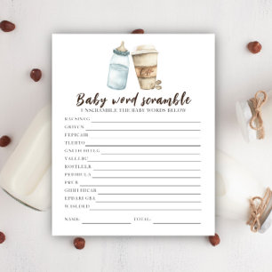Kaffee-Babydusche - Baby Word-Scramble