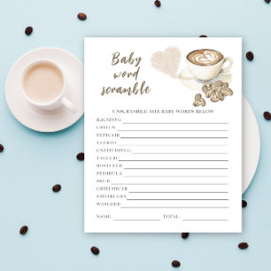 Kaffee-Babydusche - Baby Word-Scramble