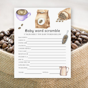 Kaffee-Babydusche - Baby Word-Scramble