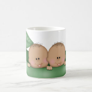 Kaffee Babydusche Zwillinge "Erbsen in einer Kanne Kaffeetasse