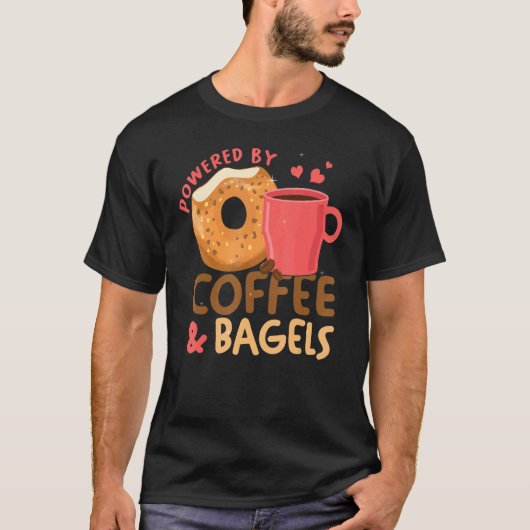 Kaffee Bagel Frühstück Brunch Bagel T-Shirt (Vorderseite)