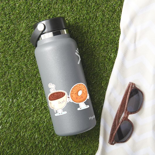 Kaffee & Bagel oder Donut - Aufkleber (HydroFlask Insitu)
