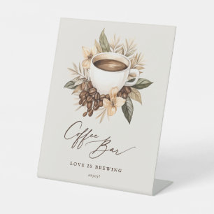 Kaffee Bar Blumenkohl Liebe ist das Brechen Brautp Sockelschild