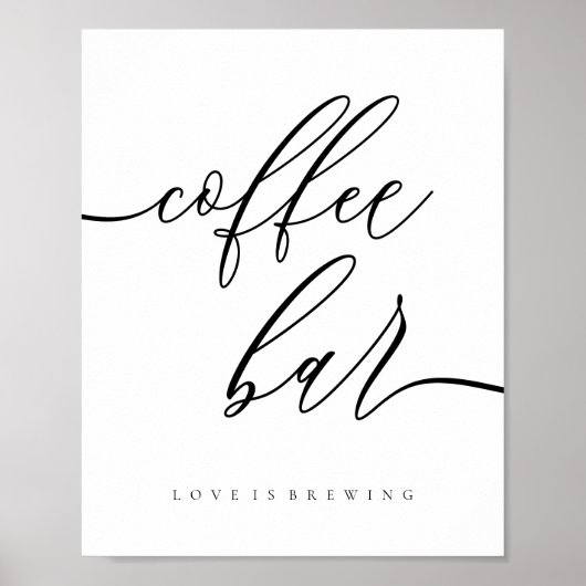 Kaffee Bar Brauen Hochzeitsempfang Poster (Vorne)