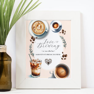 Kaffee-Bar-Brautparty Poster