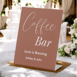 Kaffee Bar Brown Terracotta Wedding Pedestal Zeich Sockelschild