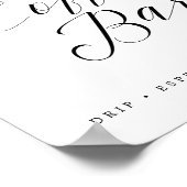 Kaffee Bar Chic Brautparty oder Hochzeitszeichen Poster (Ecke)