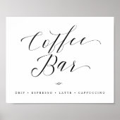 Kaffee Bar Chic Brautparty oder Hochzeitszeichen Poster (Vorne)
