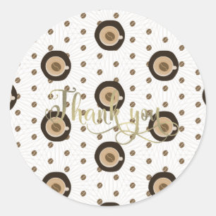 Kaffee-Bar-Latte-Brautabschied-Folie-Script Runder Aufkleber