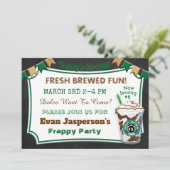 Kaffee Bar Latte Geburtstagsfeier Einladung (Stehend Vorderseite)