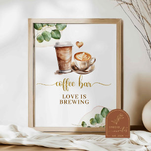 Kaffee-Bar Liebe ist das Party-Zeichen Poster