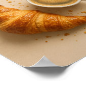 Kaffee Bar Minimalistisch Croissant & Espresso Pos Poster (Ecke)