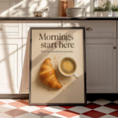 Kaffee Bar Minimalistisch Croissant & Espresso Pos Poster