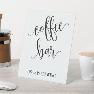 Kaffee Bar Pedestal Hochzeitszeichen Sockelschild