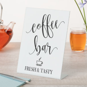 Kaffee Bar Pedestal Hochzeitszeichen Sockelschild