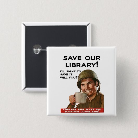 Kaffee-Bar-Quadrat-Abzeichen Button (Vorne & Hinten)