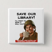 Kaffee-Bar-Quadrat-Abzeichen Button (Vorderseite)