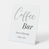 Kaffee Bar Schwarz-weiß Polterabend Sockelschild (Vorderseite)