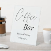 Kaffee Bar Schwarz-weiß Polterabend Sockelschild (In SItu)