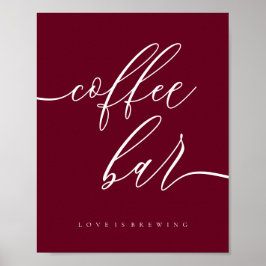 Kaffee Bar Simple Burgundy Poster