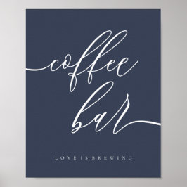 Kaffee Bar Simple Navy Poster
